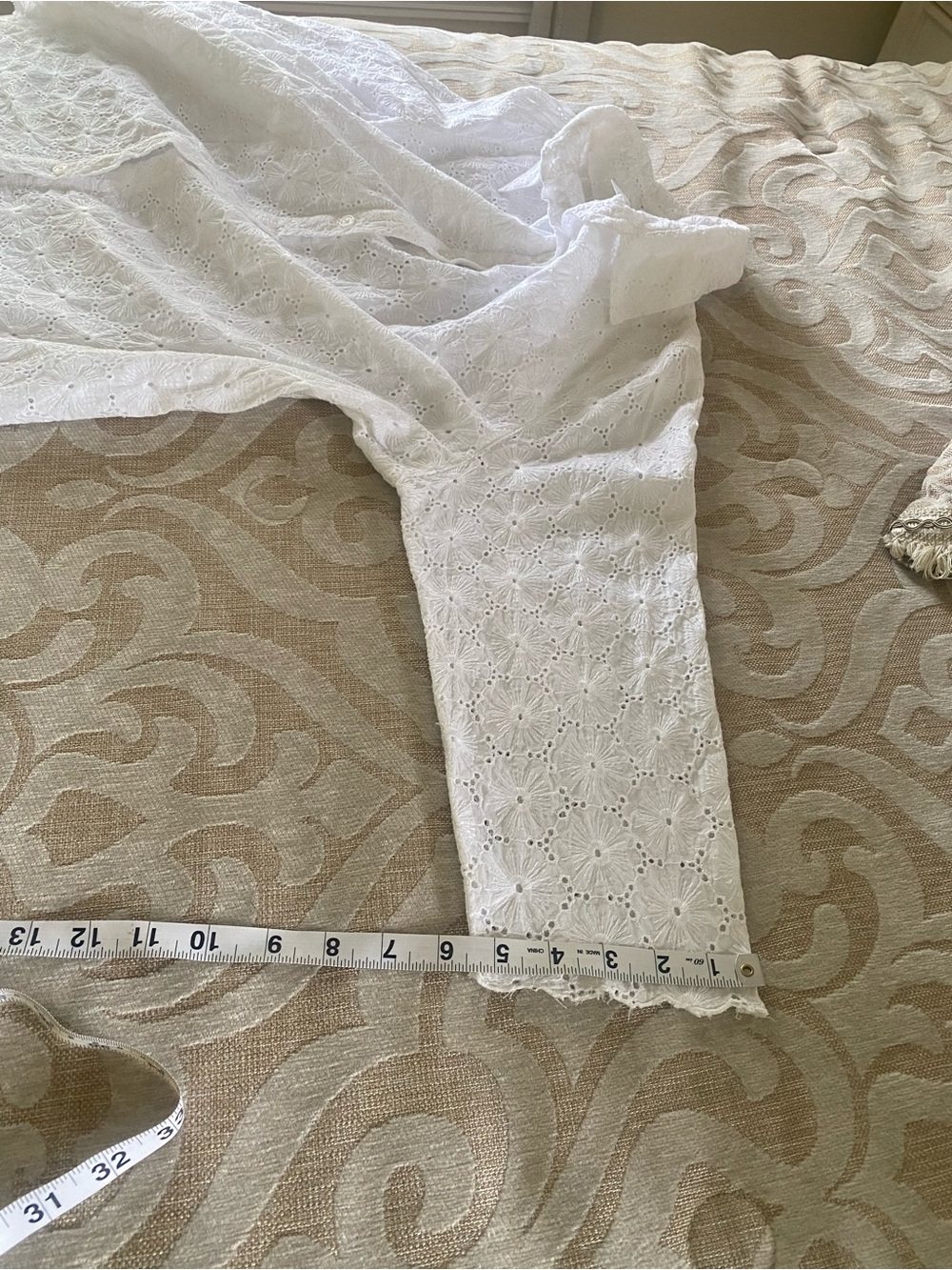 Coldwater Creek White Eyelet Embroidered Button Front Blouse XL - Picture 11 of 15